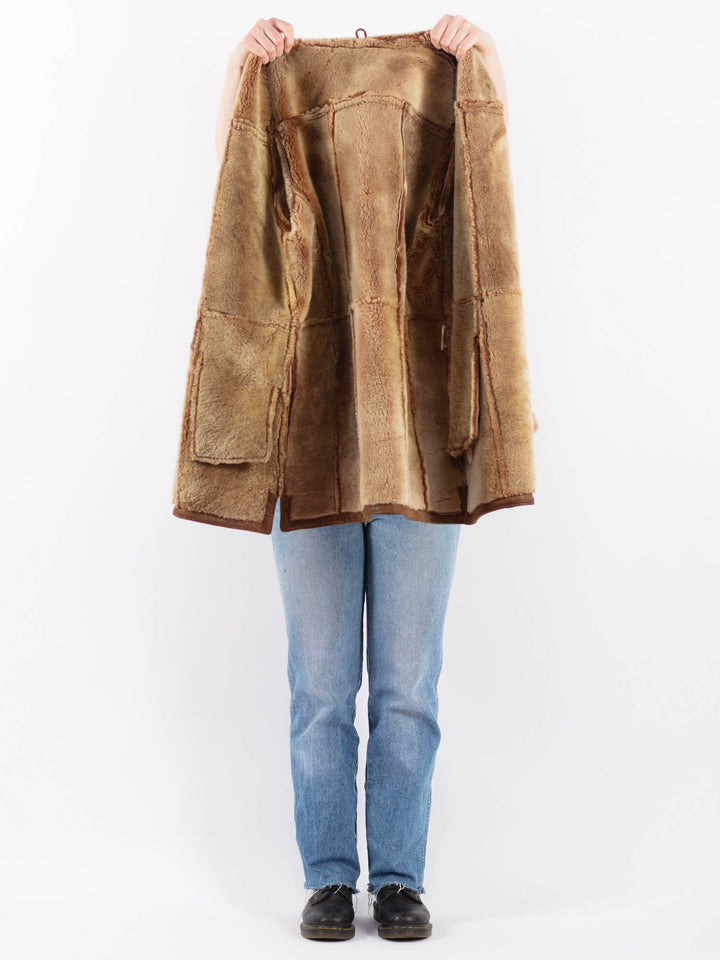 Vintage 90's Women Sheepskin Coat in BrownV9456