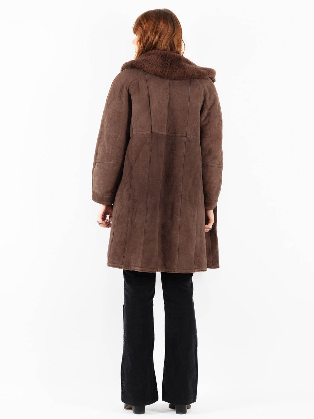 Vintage 90's Women Sheepskin Coat in BrownV9762