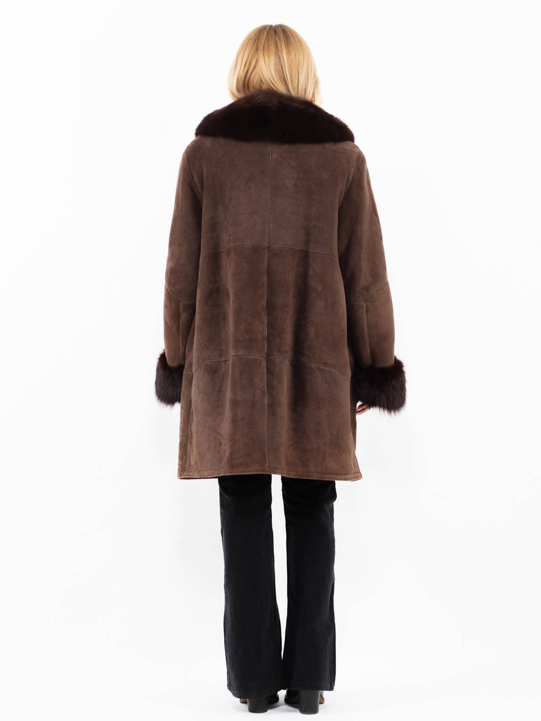 Vintage 90's Women Sheepskin Coat in BrownA0159