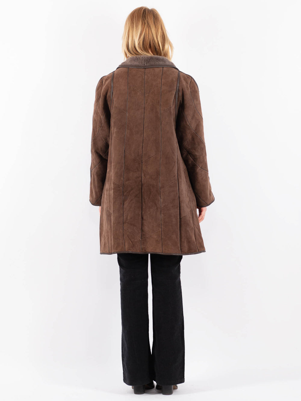 Vintage 90's Women Sheepskin Coat in BrownV9654