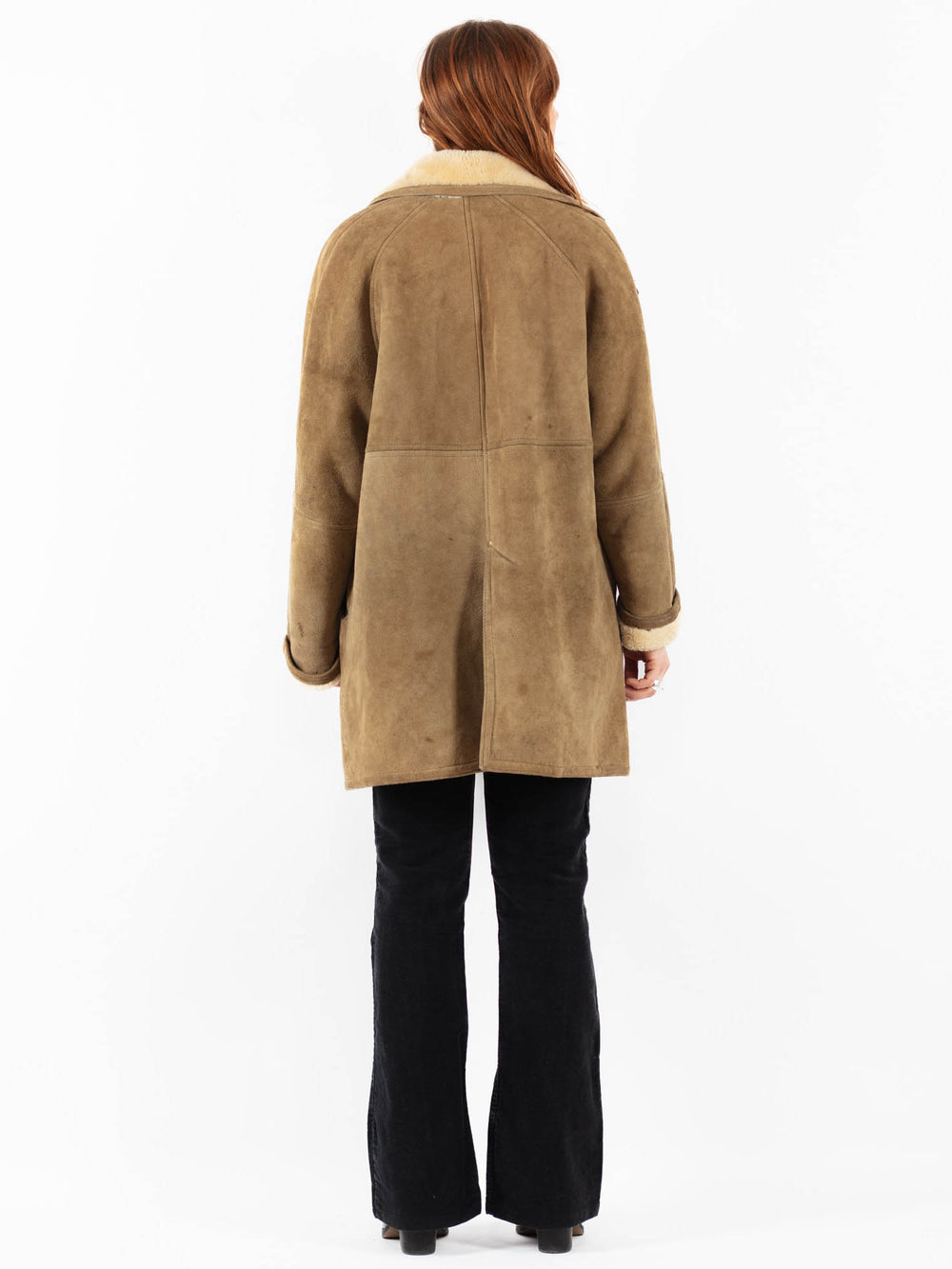 Vintage 90's Women Sheepskin Coat in BeigeV9763