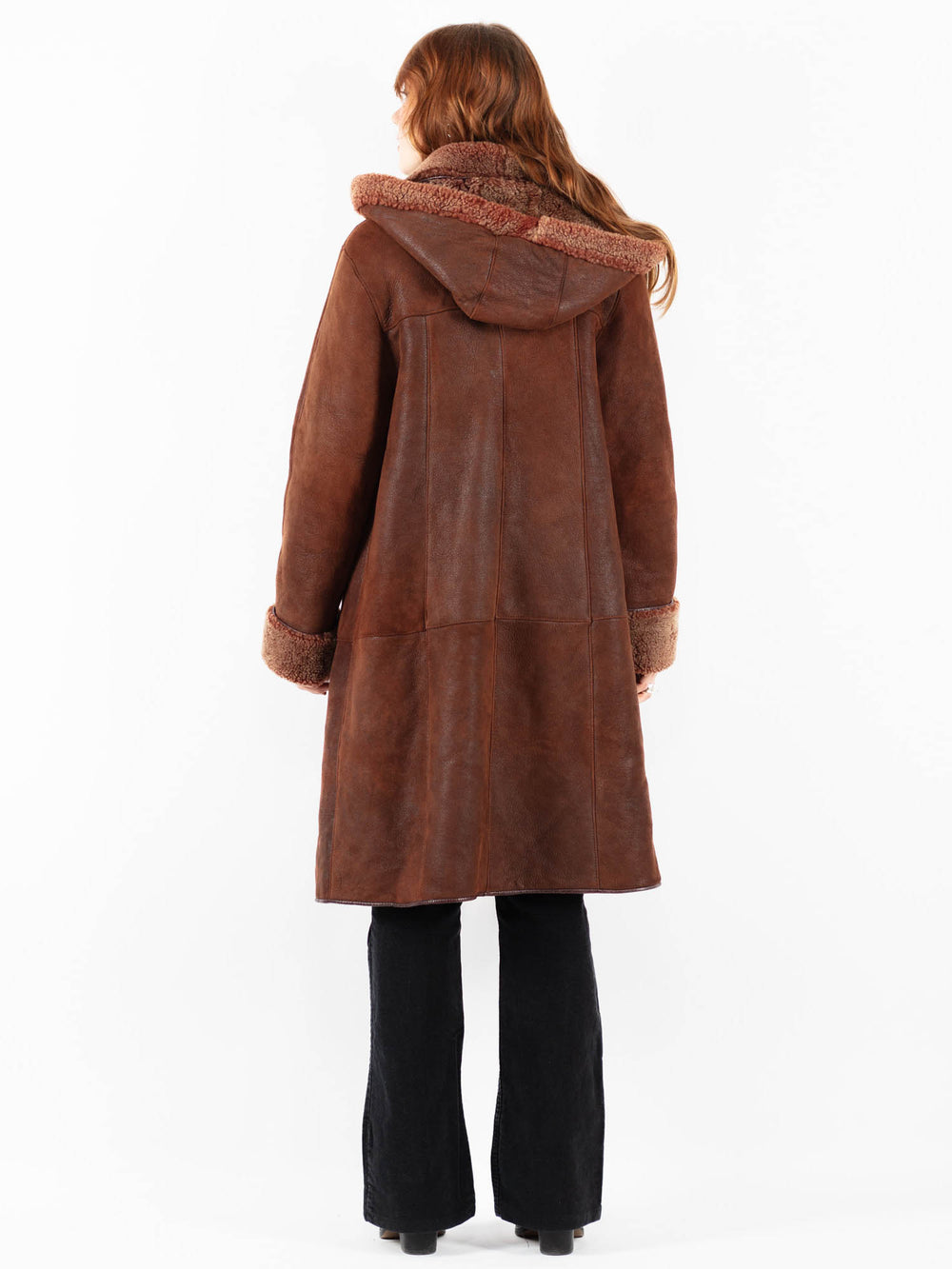 Vintage 90's Women Sheepskin Coat in BrownV9765