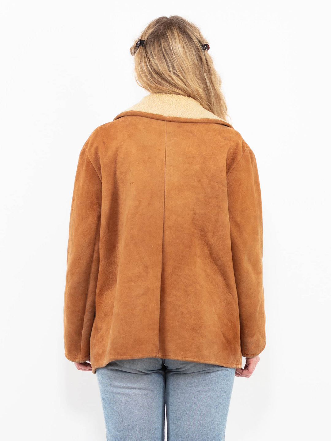 Vintage 90's Women Sheepskin Coat in BrownA0266