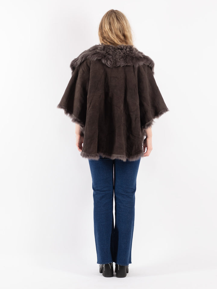 Vintage 90's Women Sheepskin Coat in GrayV8774