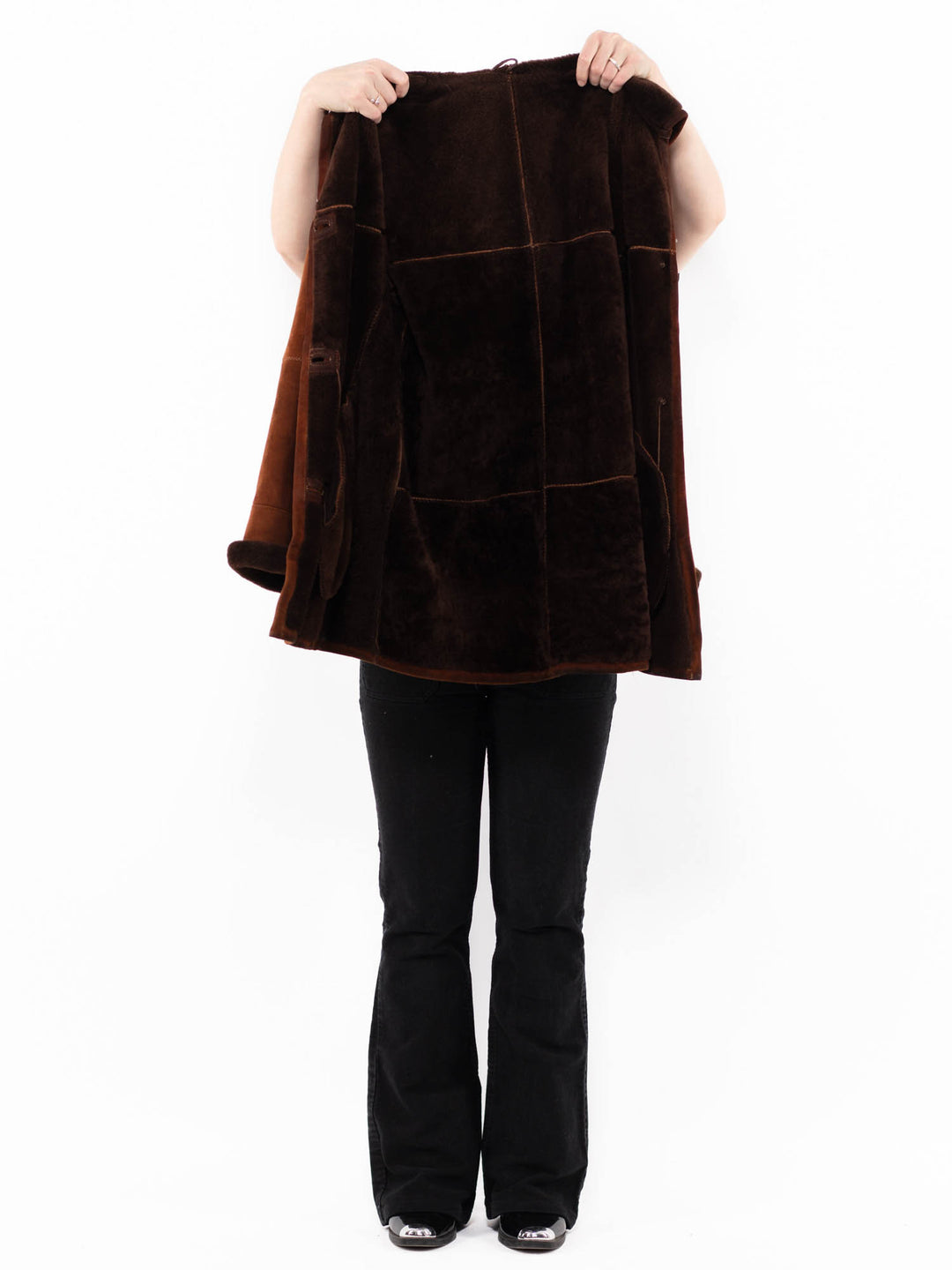 Vintage 90's Women Sheepskin Coat in BrownA0895