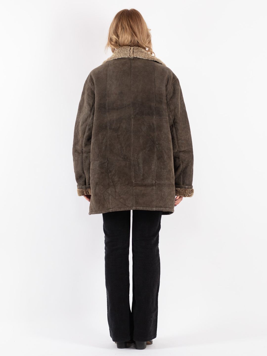Vintage 90's Women Sheepskin Coat in Brown