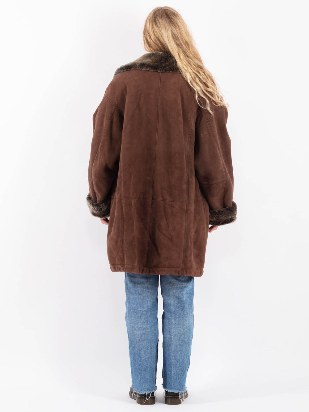 Vintage 90's Women Sheepskin Coat in BrownV9462