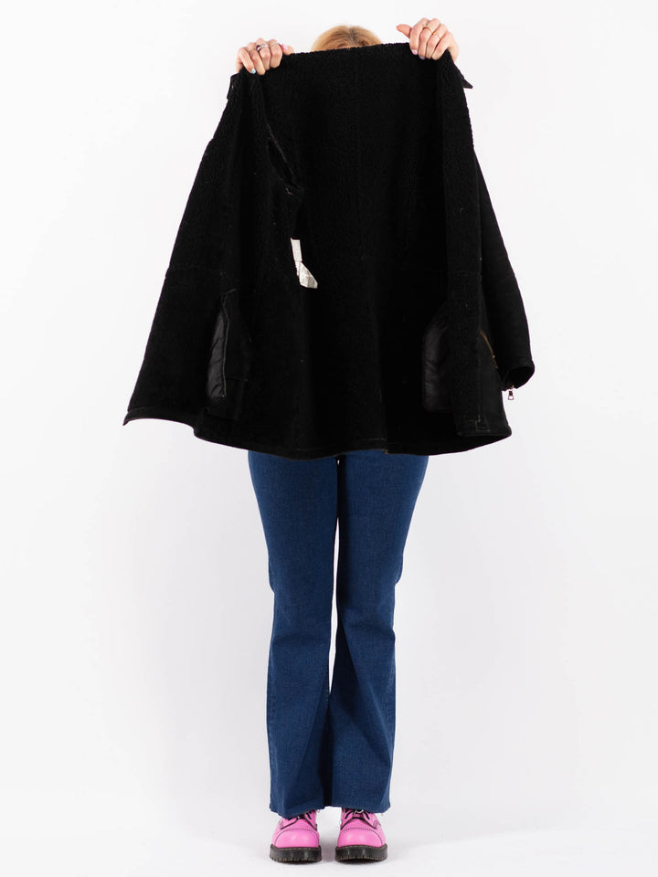 Vintage 90's Women Sheepskin Coat in BlackV9553