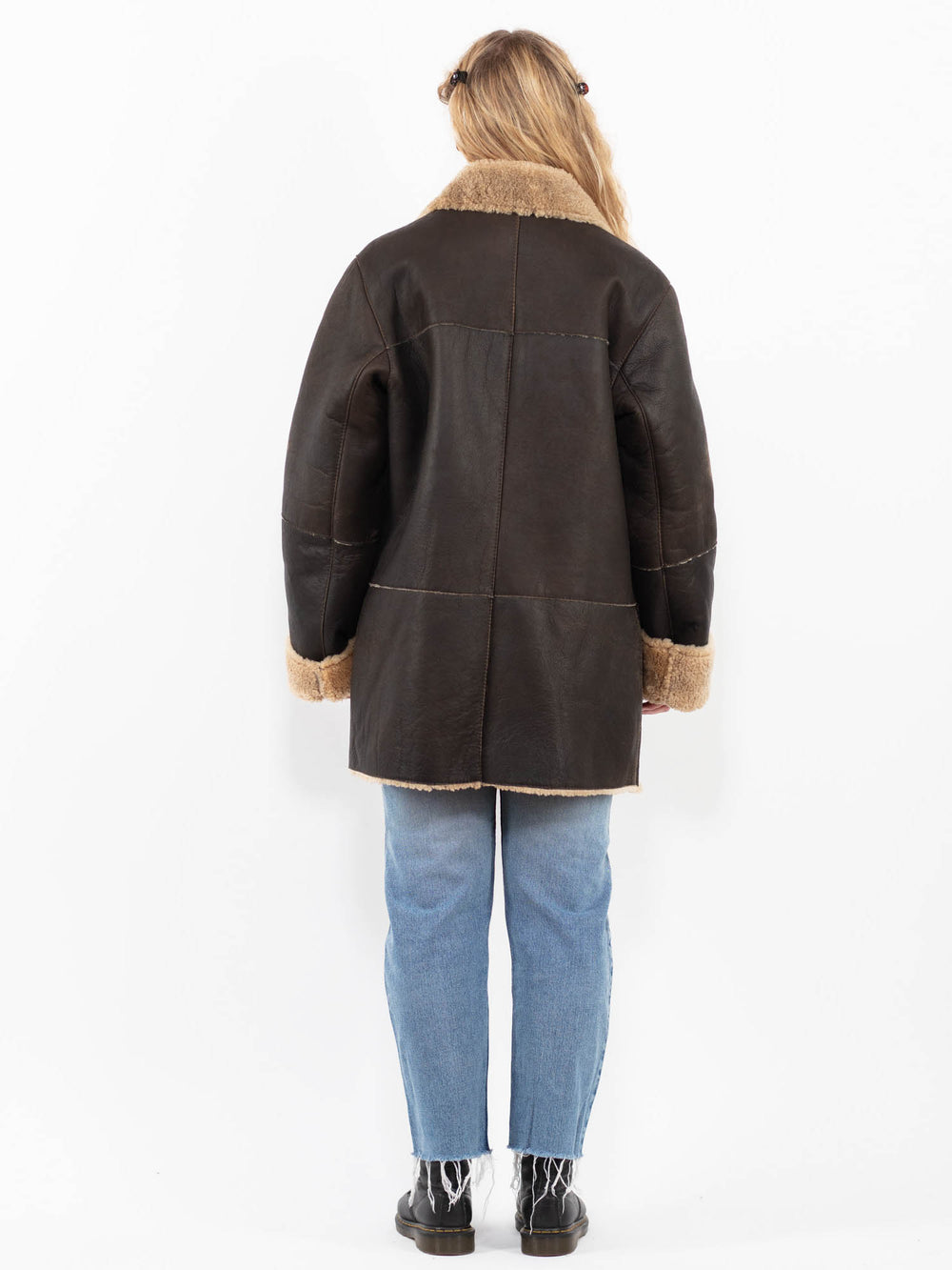 Vintage 90's Women Sheepskin Coat in BrownA0272