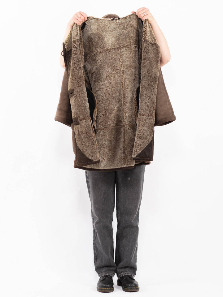 Vintage 90's Women Sheepskin Coat in BrownA0618