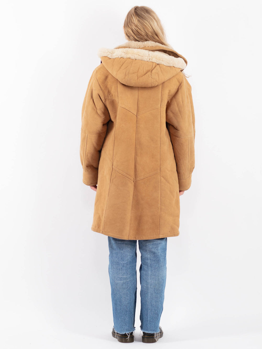 Vintage 90's Women Sheepskin Coat in BeigeV9467