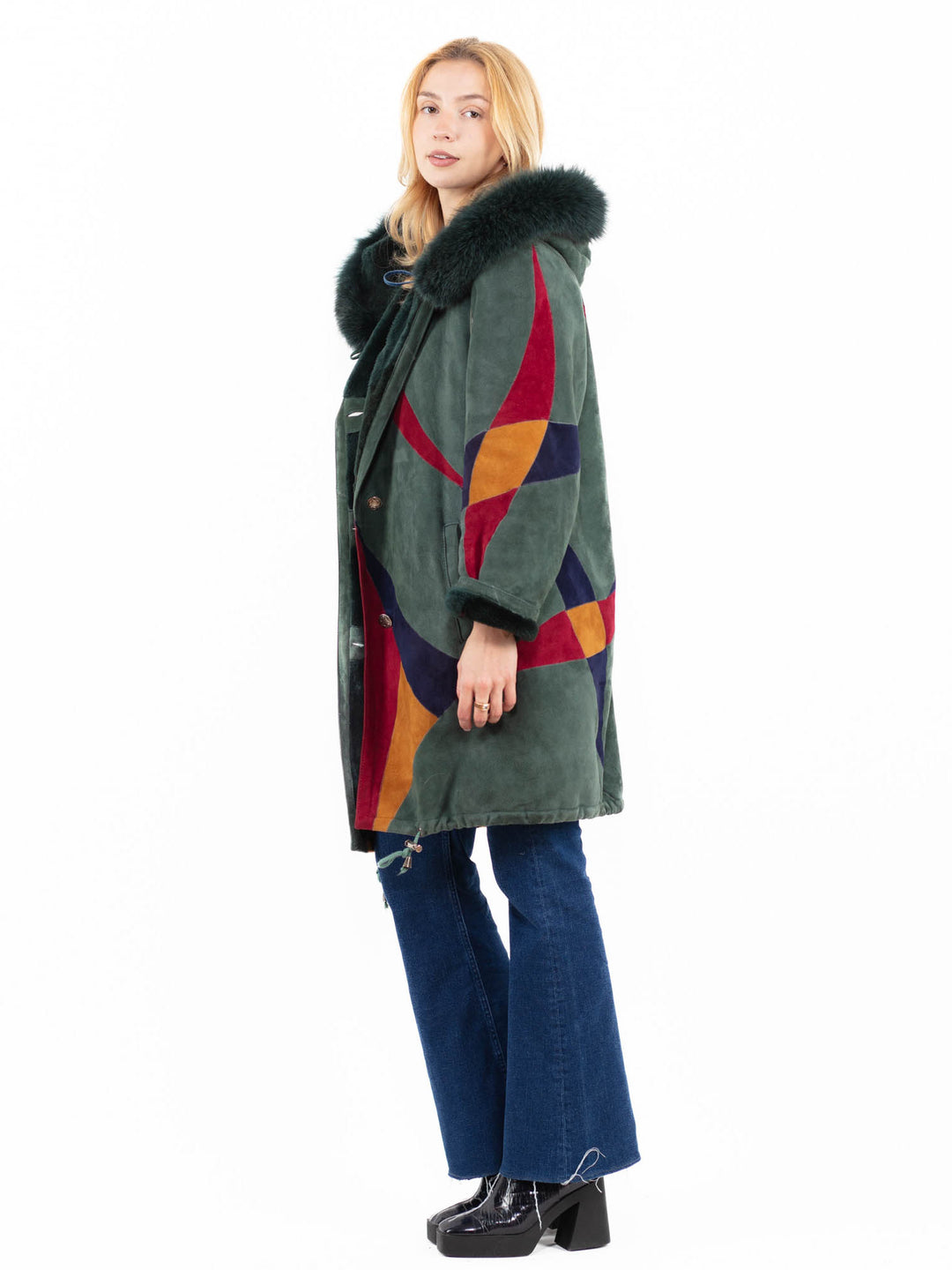 Vintage 90's Women Sheepskin Coat in MultiA0066