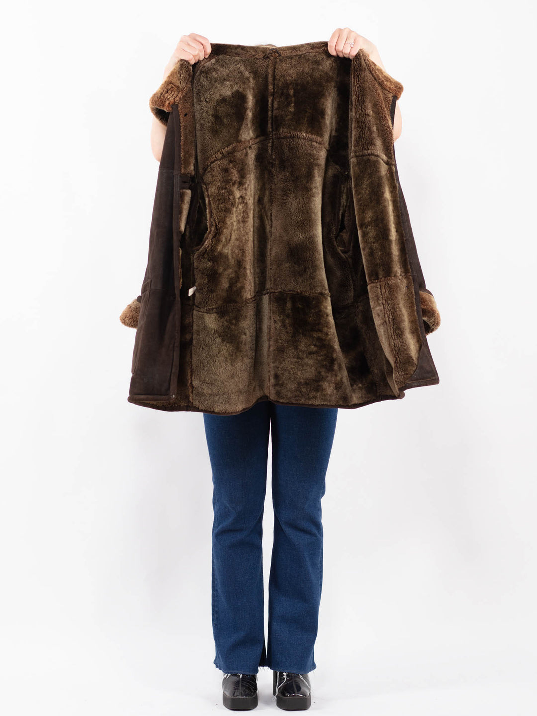 Vintage 90's Women Sheepskin Coat in BrownA0377