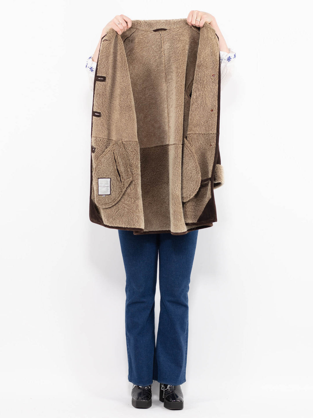 Vintage 90's Women Sheepskin Coat in BrownA1007