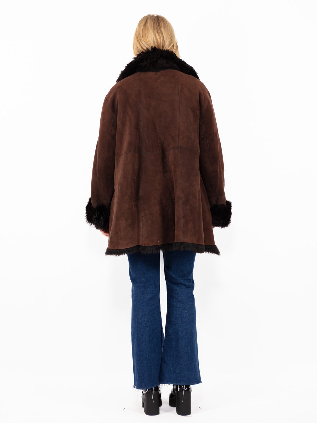 Vintage 90's Penny Lane Sheepskin Coat in Brown