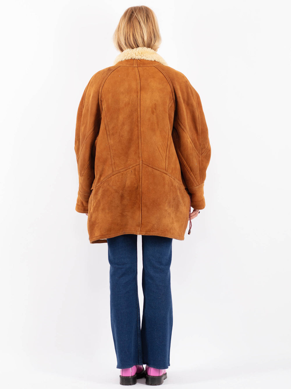 Vintage 90's Women Sheepskin Coat in BrownV9558