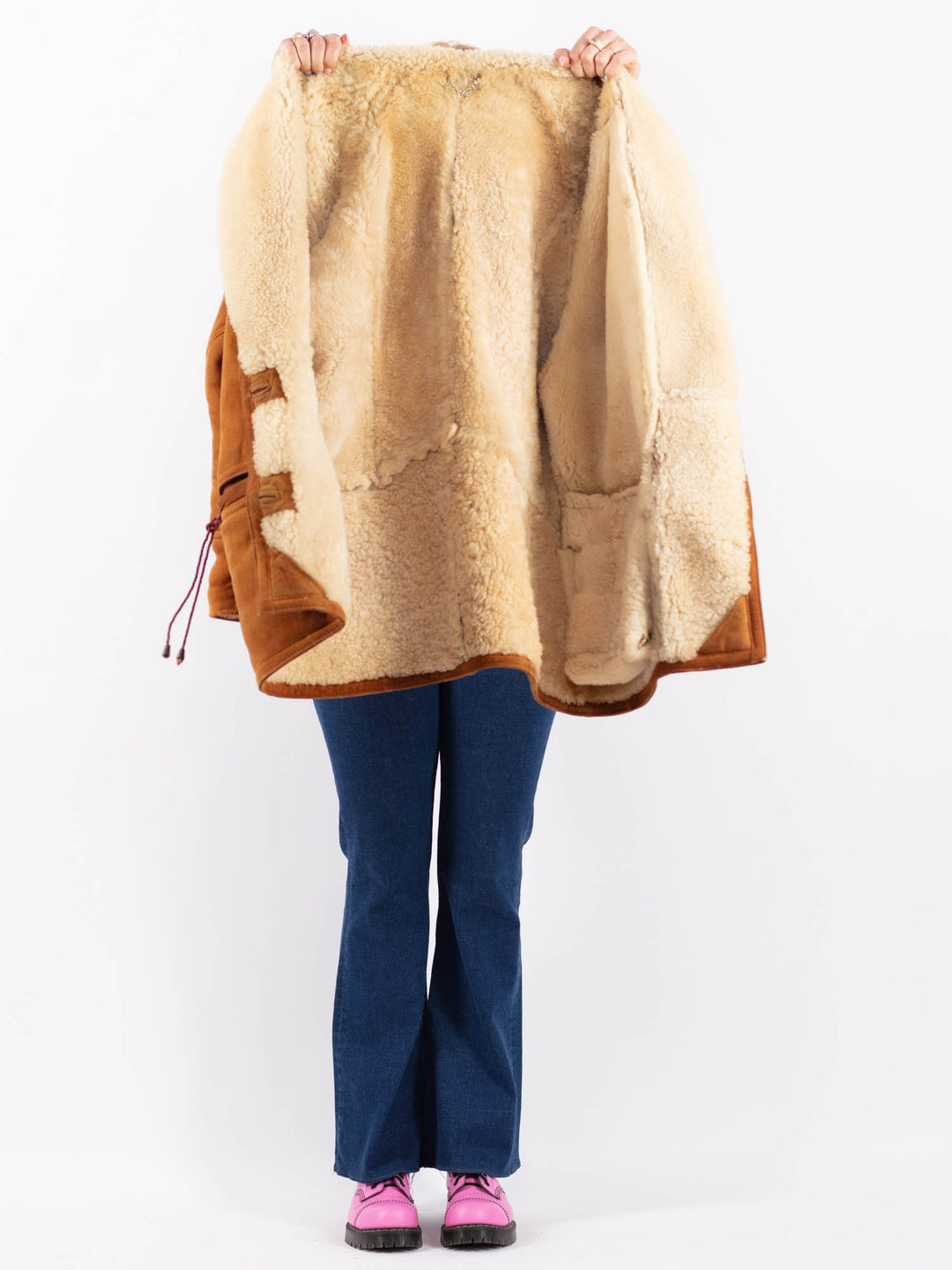 Vintage 90's Women Sheepskin Coat in BrownV9558