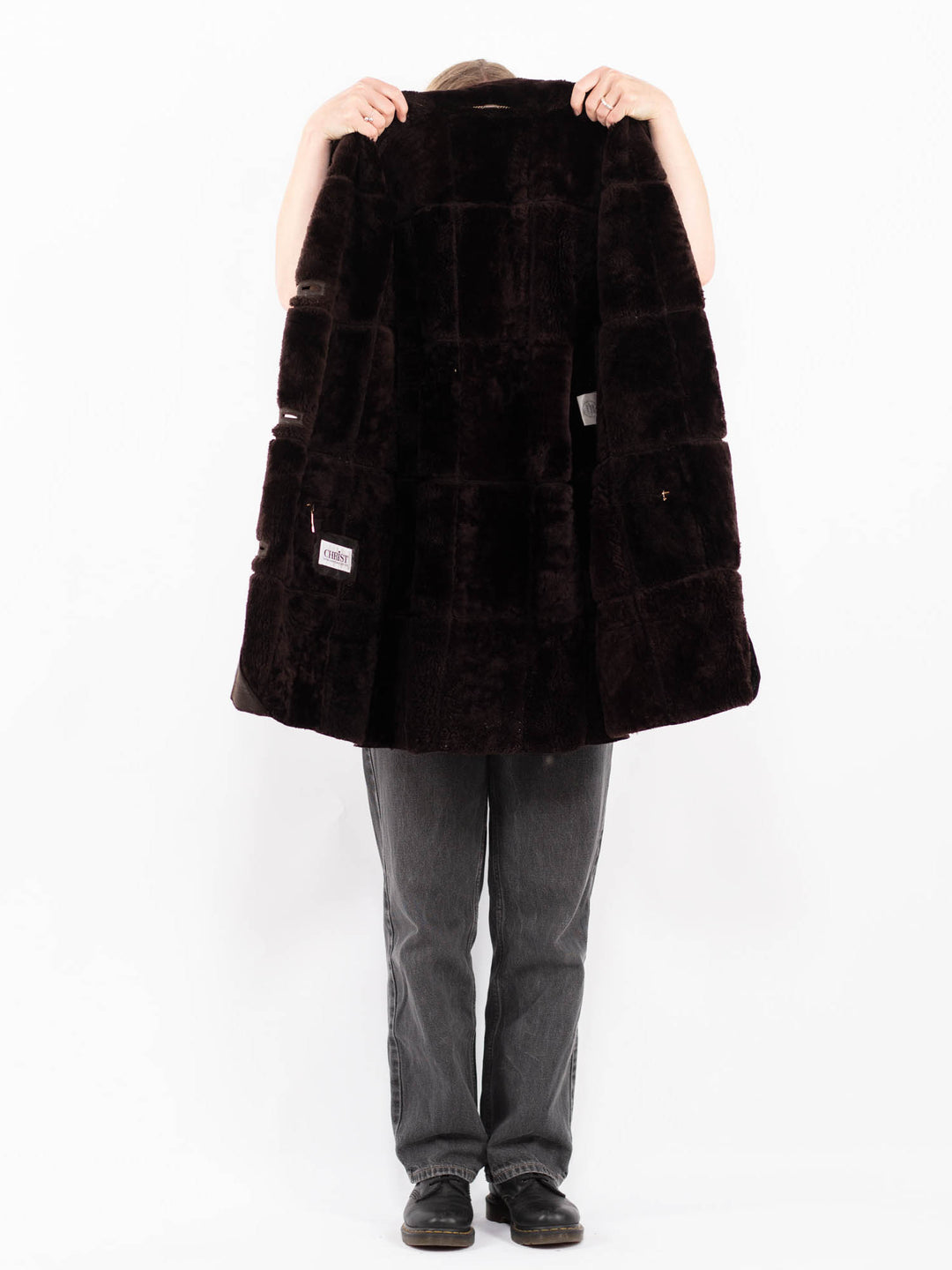 Vintage 90's Women Sheepskin Coat in BrownA0626