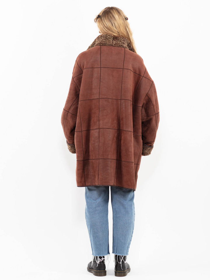 Vintage 90's Women Sheepskin Coat in BrownA0281