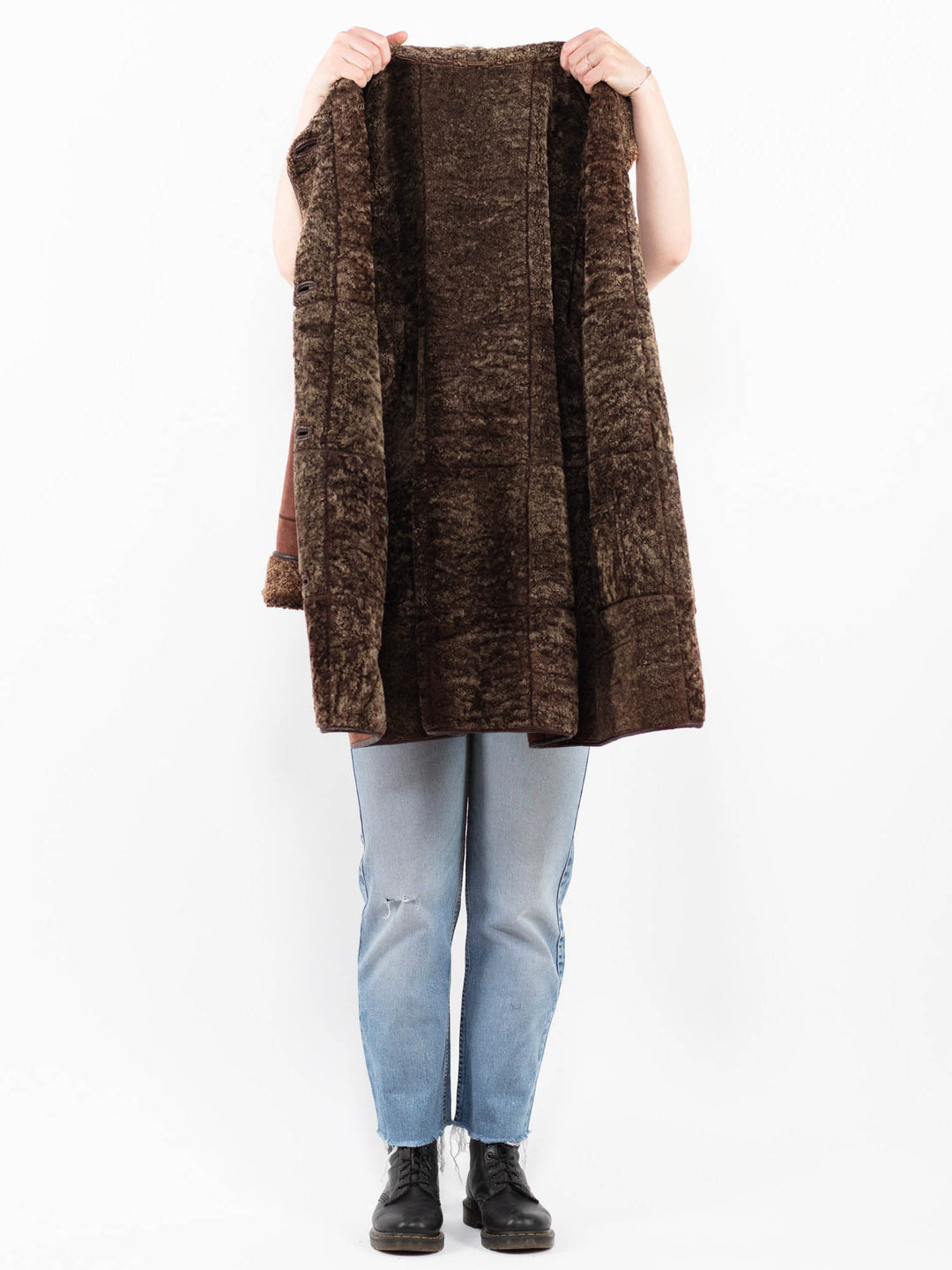Vintage 90's Women Sheepskin Coat in BrownA0281