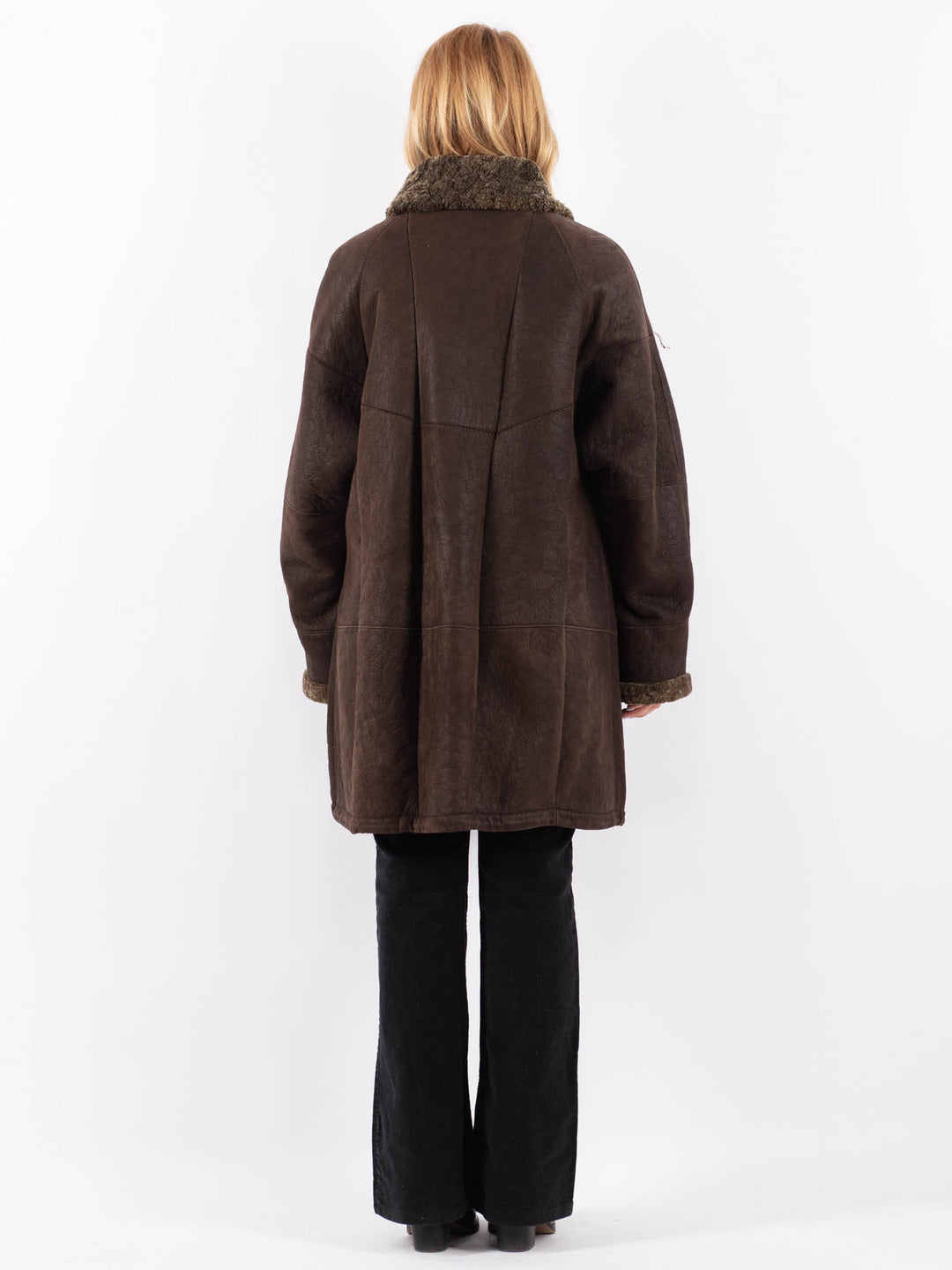 Vintage 90's Women Sheepskin Coat in BrownV9663