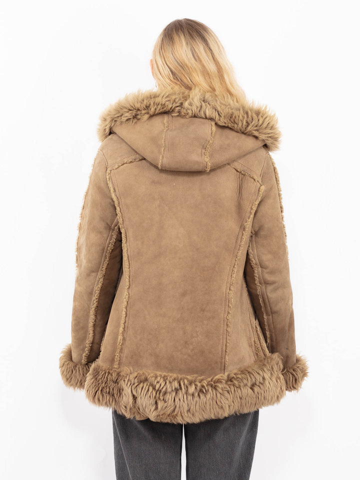 Vintage 90's Women Sheepskin Coat in BrownA0630