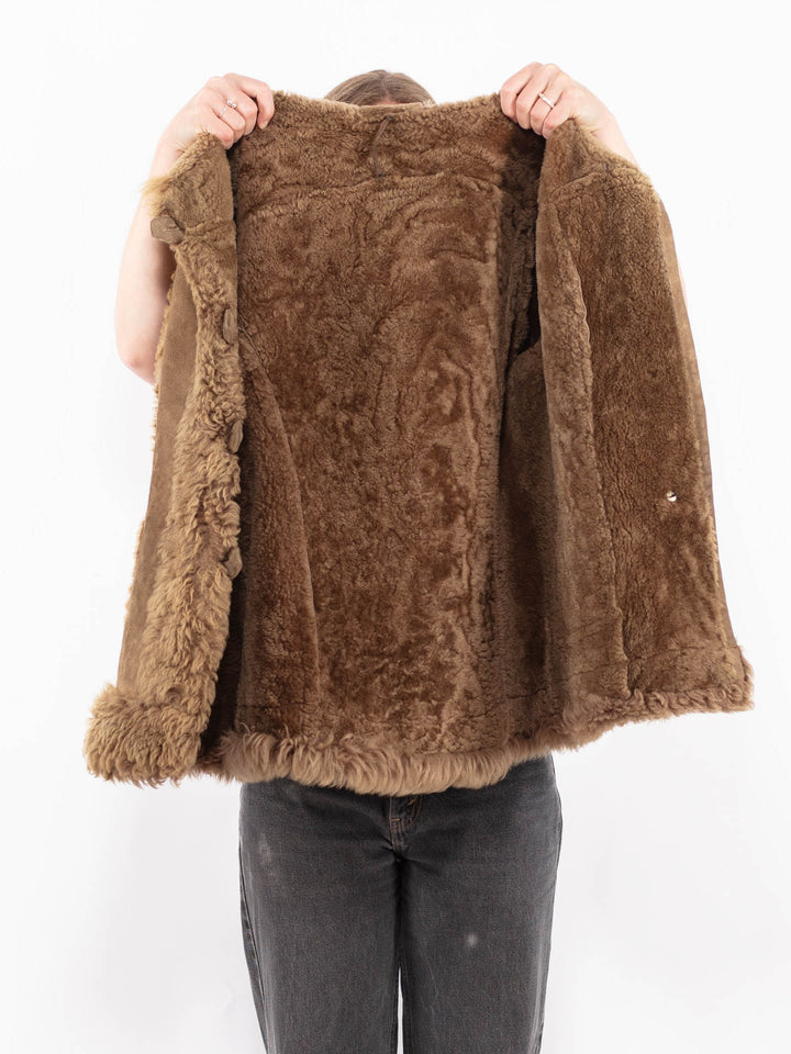 Vintage 90's Women Sheepskin Coat in BrownA0630