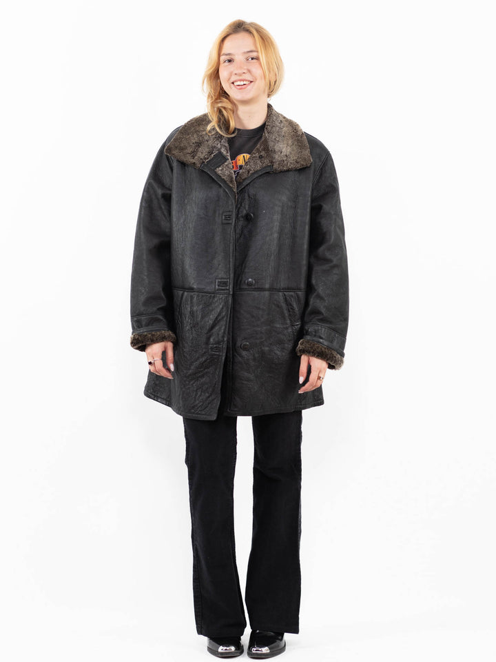 Vintage 90's Women Sheepskin in BlackA0181