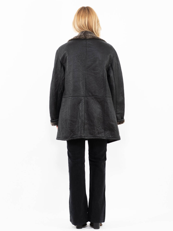 Vintage 90's Women Sheepskin in BlackA0181