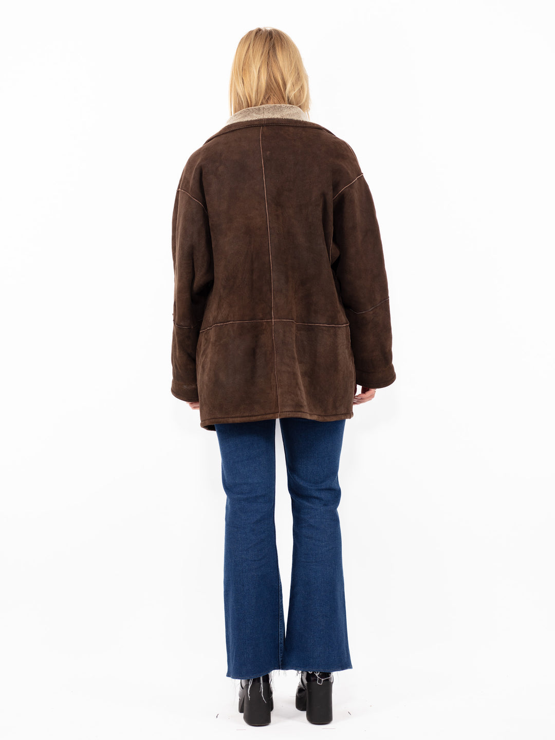 Vintage 90's Women Sheepskin Coat in BrownA0813