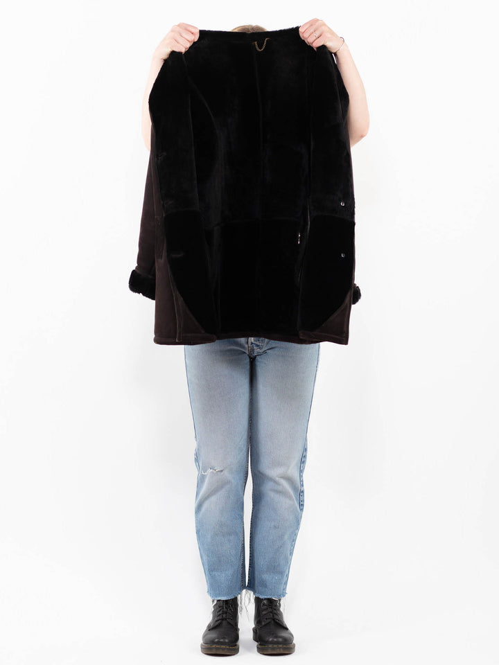 Vintage 90's Women Sheepskin Coat in BrownA0288