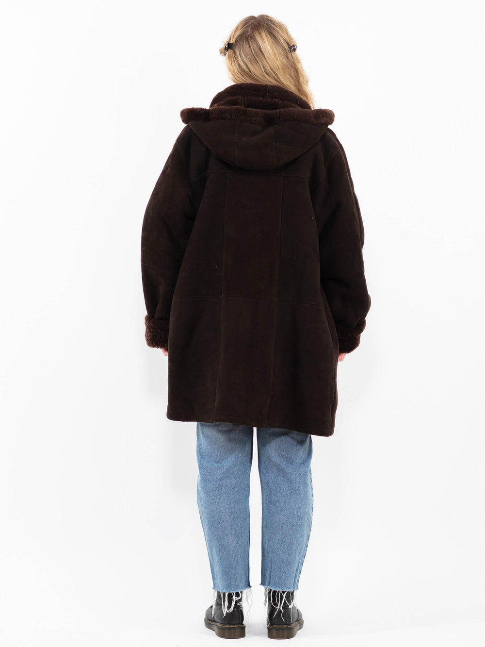 Vintage 90's Women Sheepskin Coat in BrownA0289