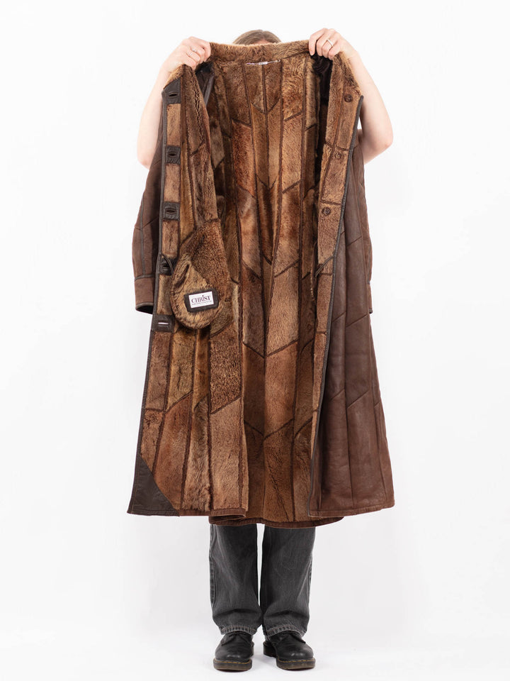 Vintage 90's Women Sheepskin Coat in BrownA0635