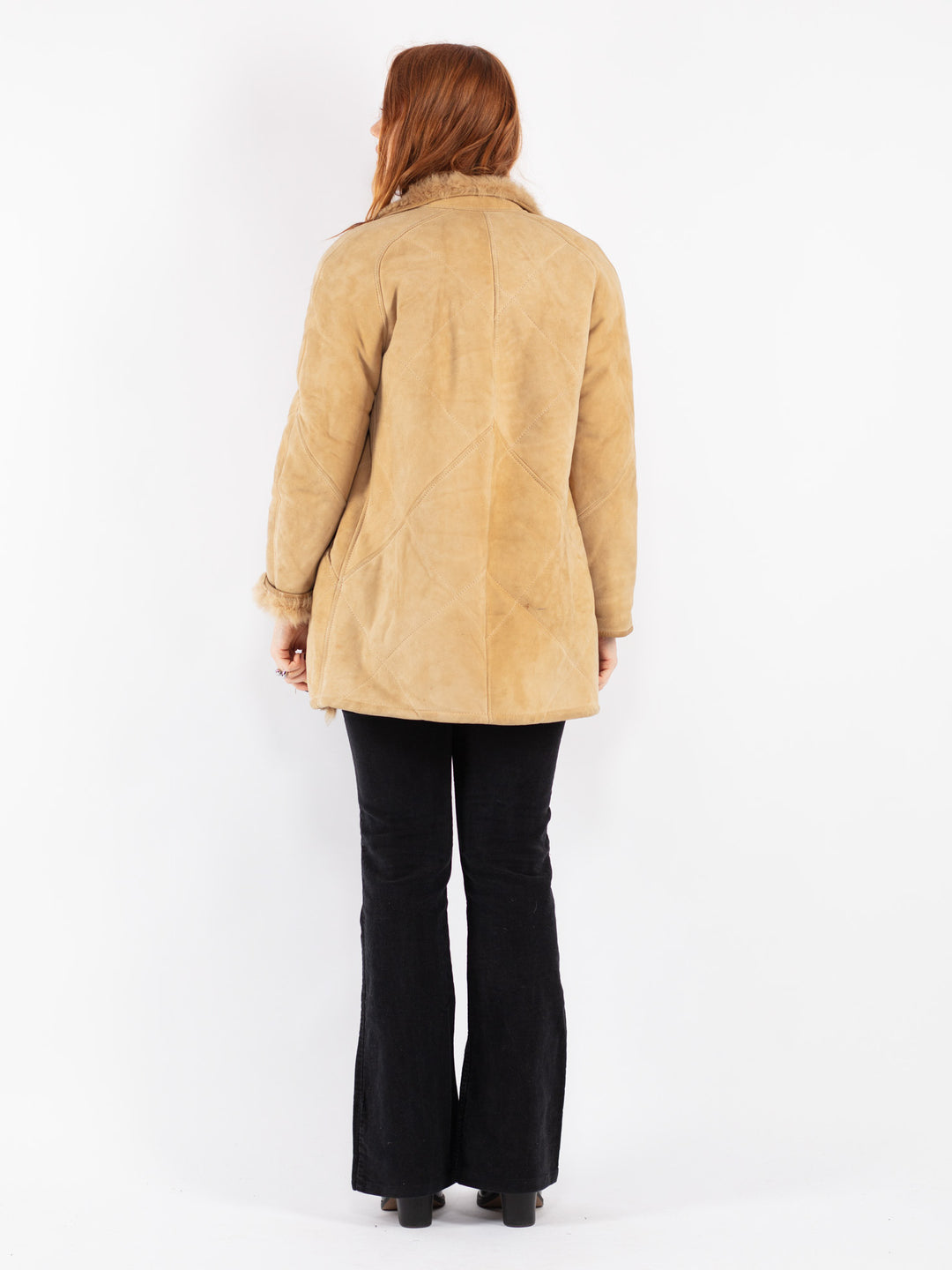 Vintage 90's Women Sheepskin in Beige