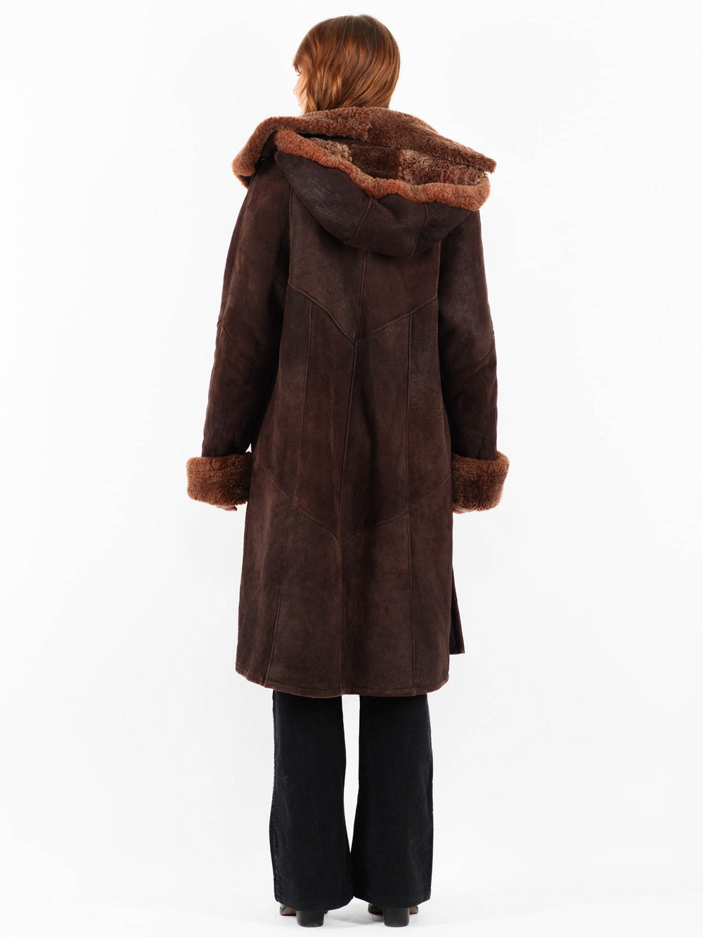 Vintage 90's Women Sheepskin Coat in BrownV9790