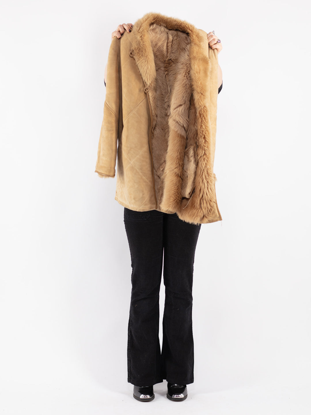 Vintage 90's Women Sheepskin in Beige