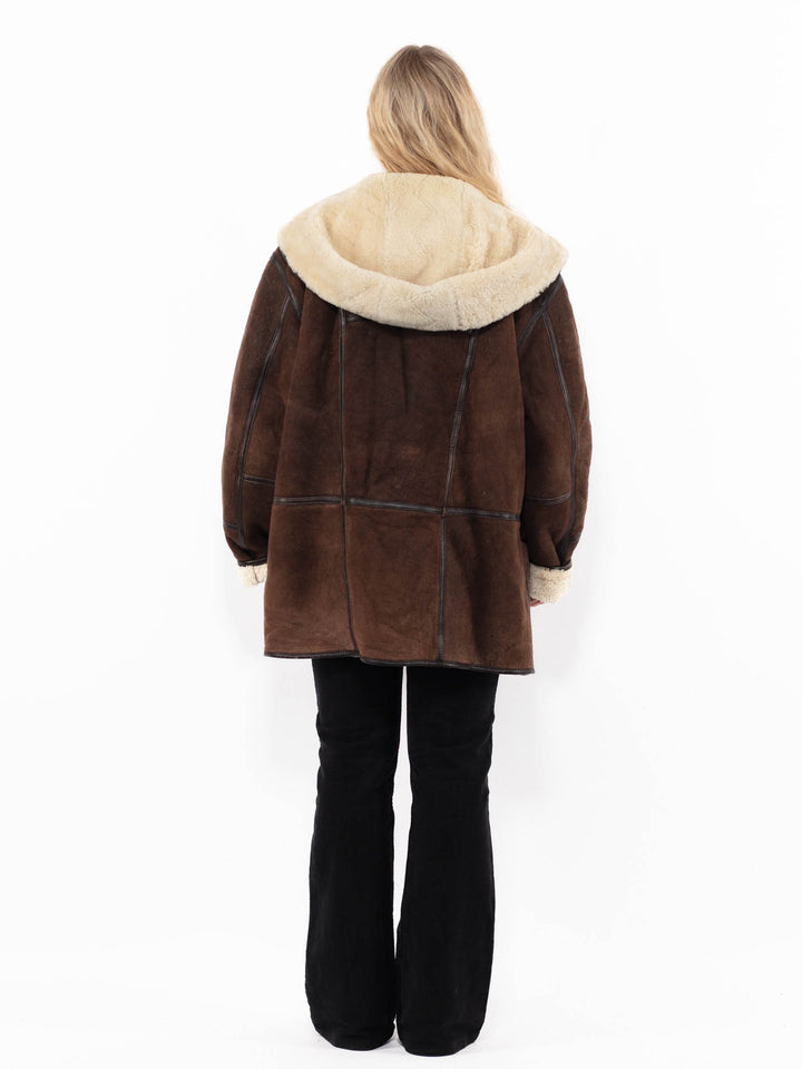 Vintage 90's Women Sheepskin Coat in BrownA0921