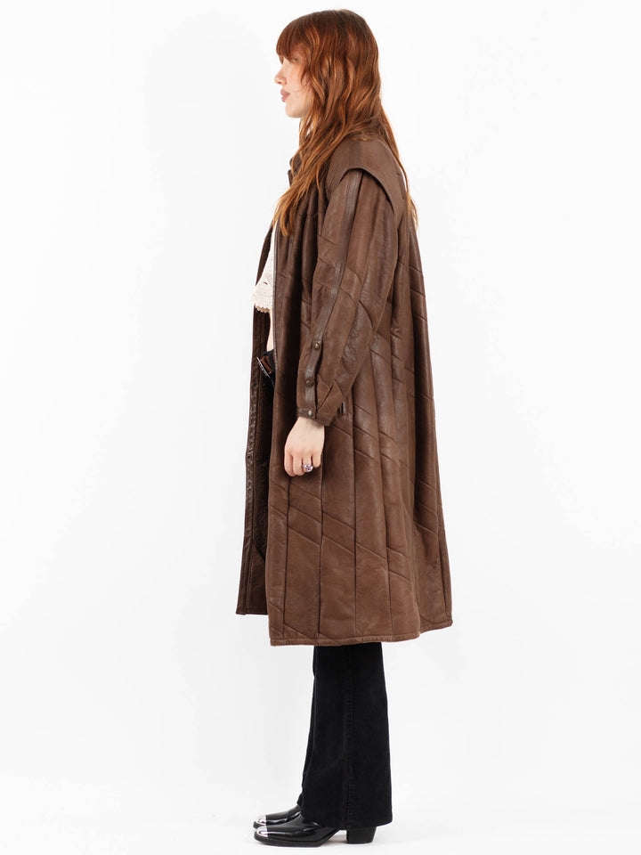 Vintage 90's Women Sheepskin Coat in BrownV9793
