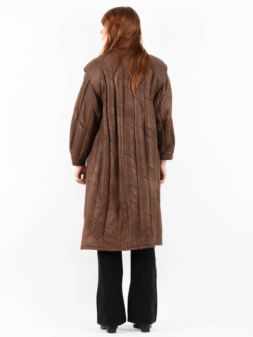 Vintage 90's Women Sheepskin Coat in BrownV9793