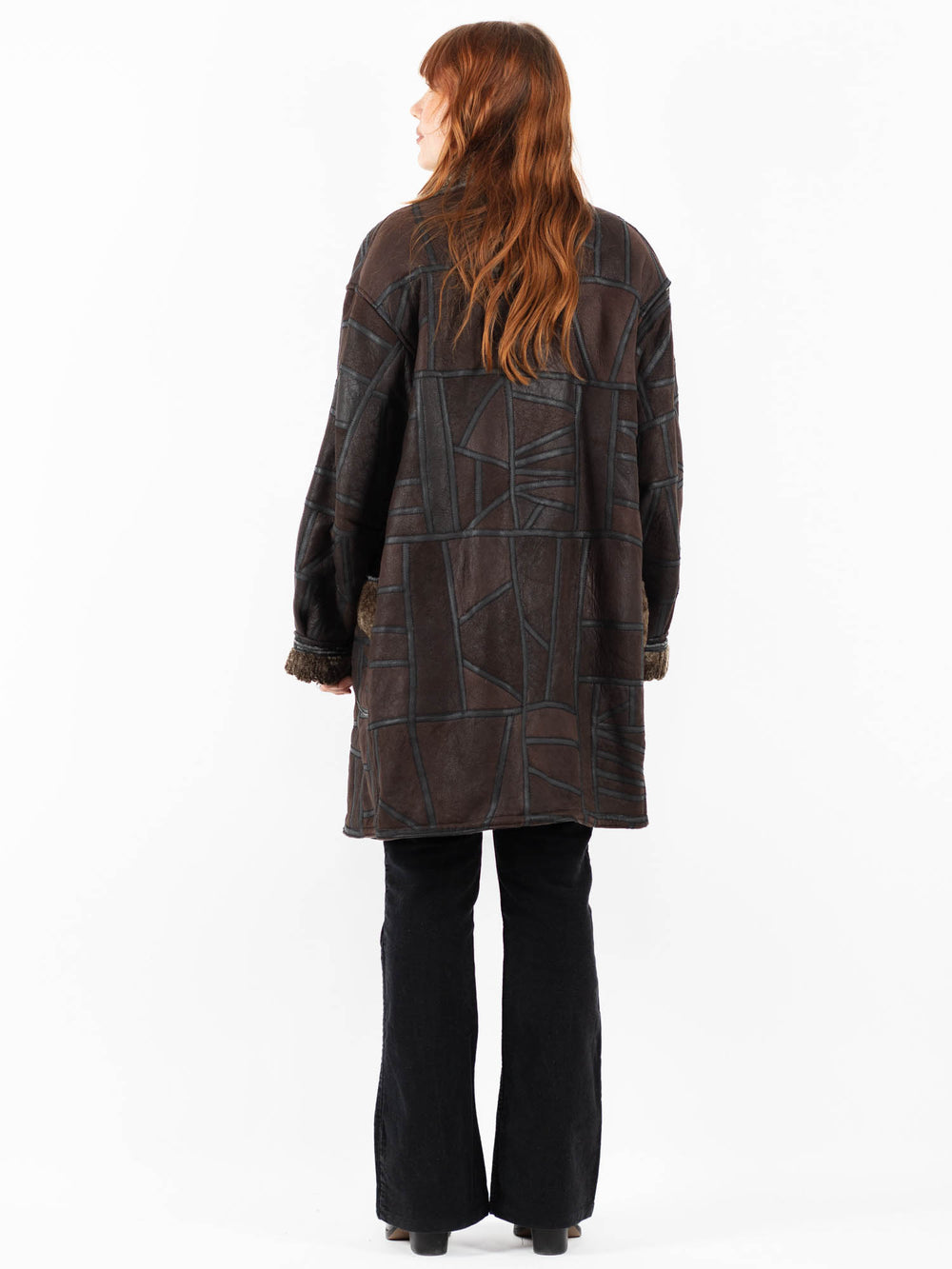 Vintage 90's Women Sheepskin Coat in BrownV9794