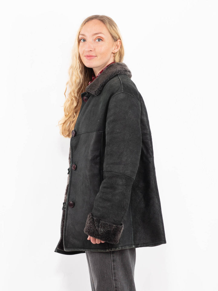 Vintage 90's Women Sheepskin in BlackA0643