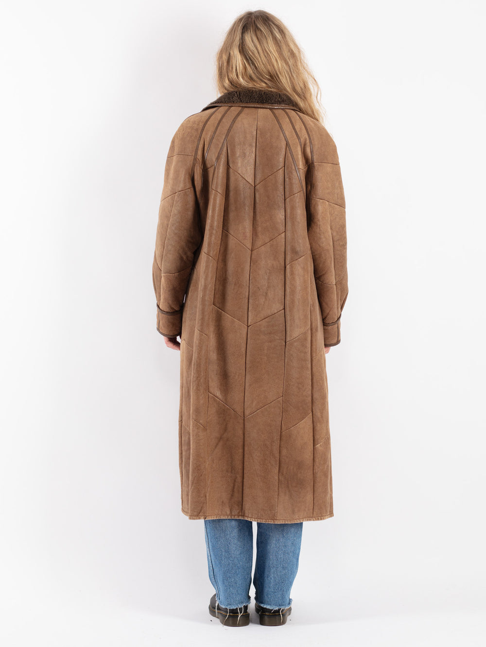 Vintage 90's Women Sheepskin Coat in BrownV9058