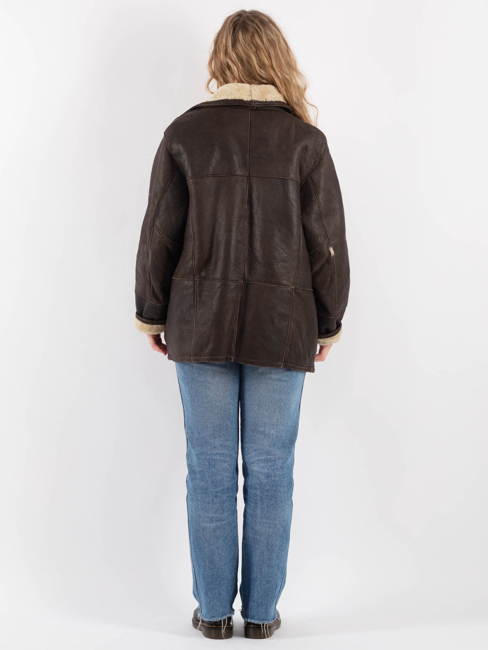 Vintage 90's Women Sheepskin Coat in BrownV9252