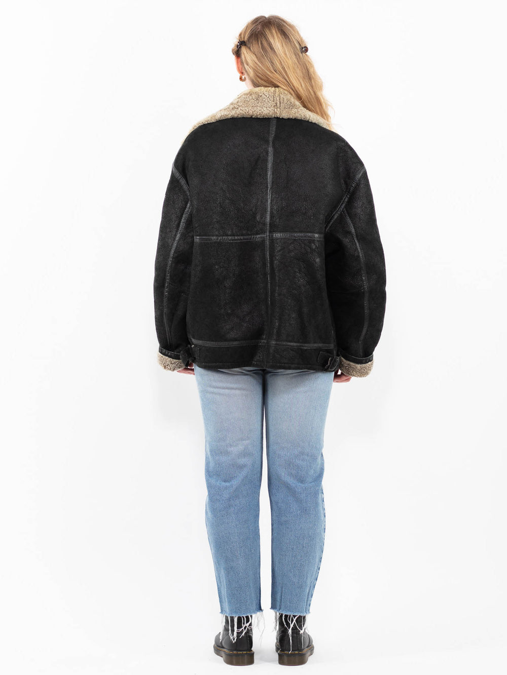 Vintage 90's Women Sheepskin in BlackA0299