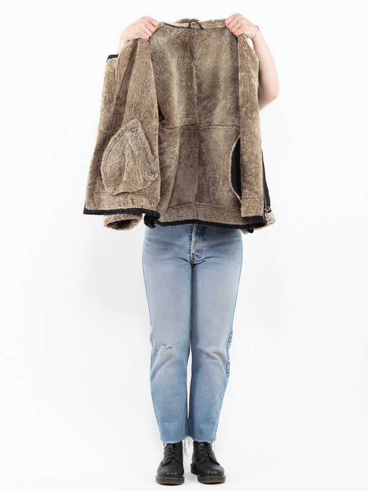Vintage 90's Women Sheepskin in BlackA0299