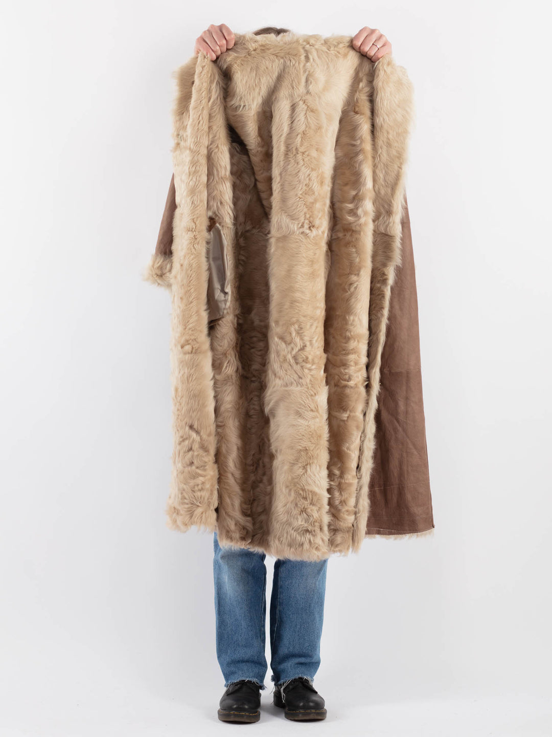Vintage 90's Women Sheepskin Coat in BrownV9253