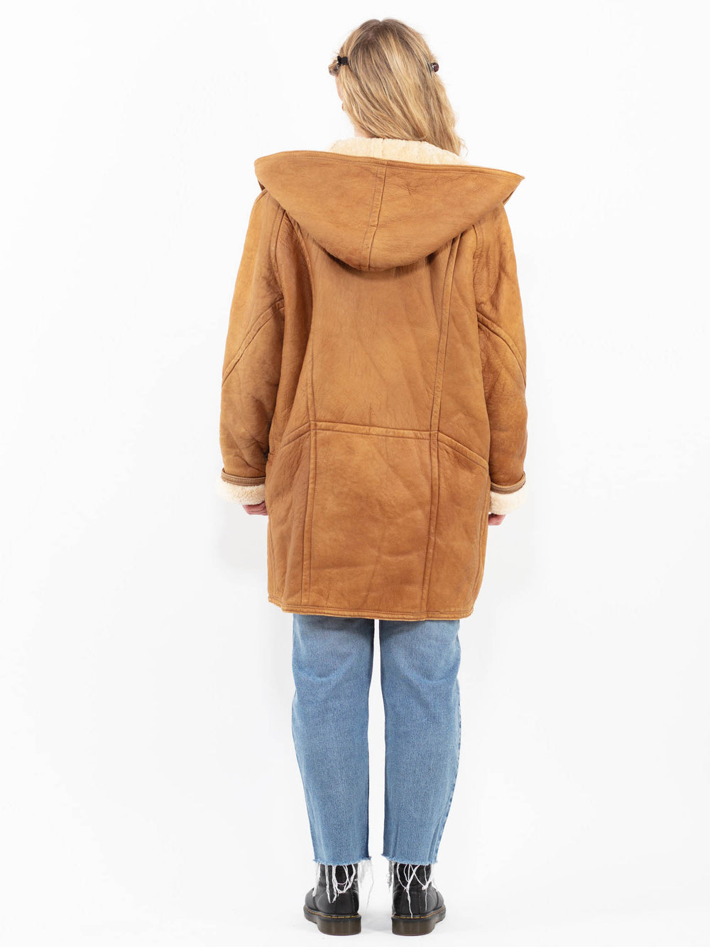 Vintage 90's Women Sheepskin Coat in BrownA0301