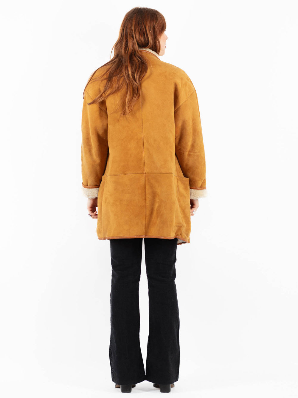 Vintage 80's Women Sheepskin Coat in BrownV9799