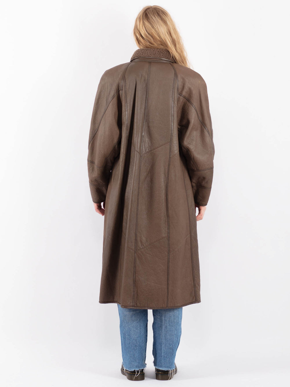 Vintage 90's Women Sheepskin Coat in BrownV9495