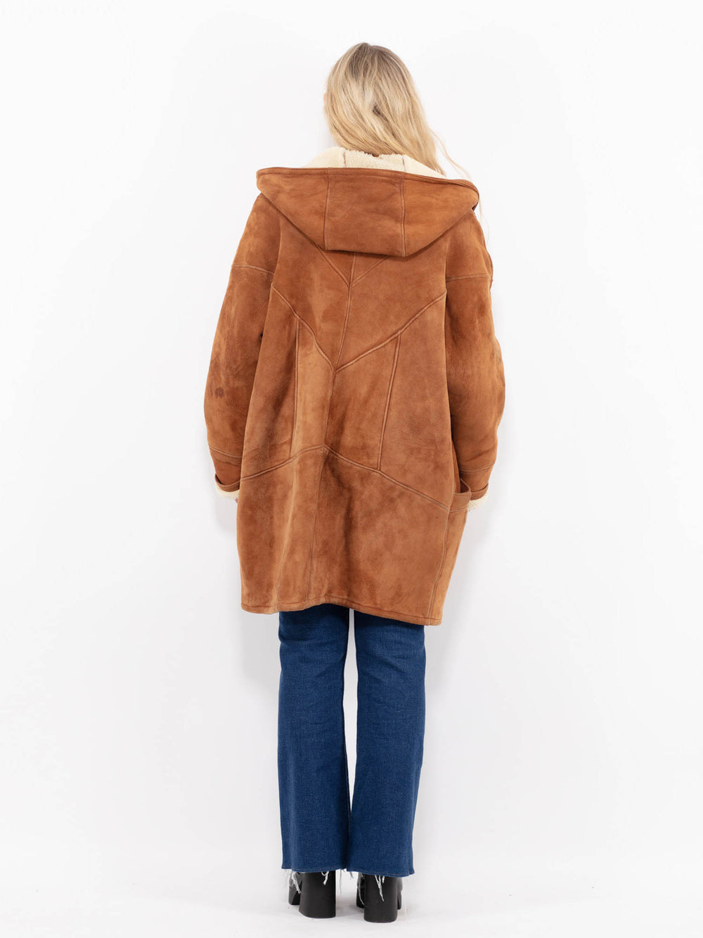 Vintage 90's Women Sheepskin Coat in BrownA1034